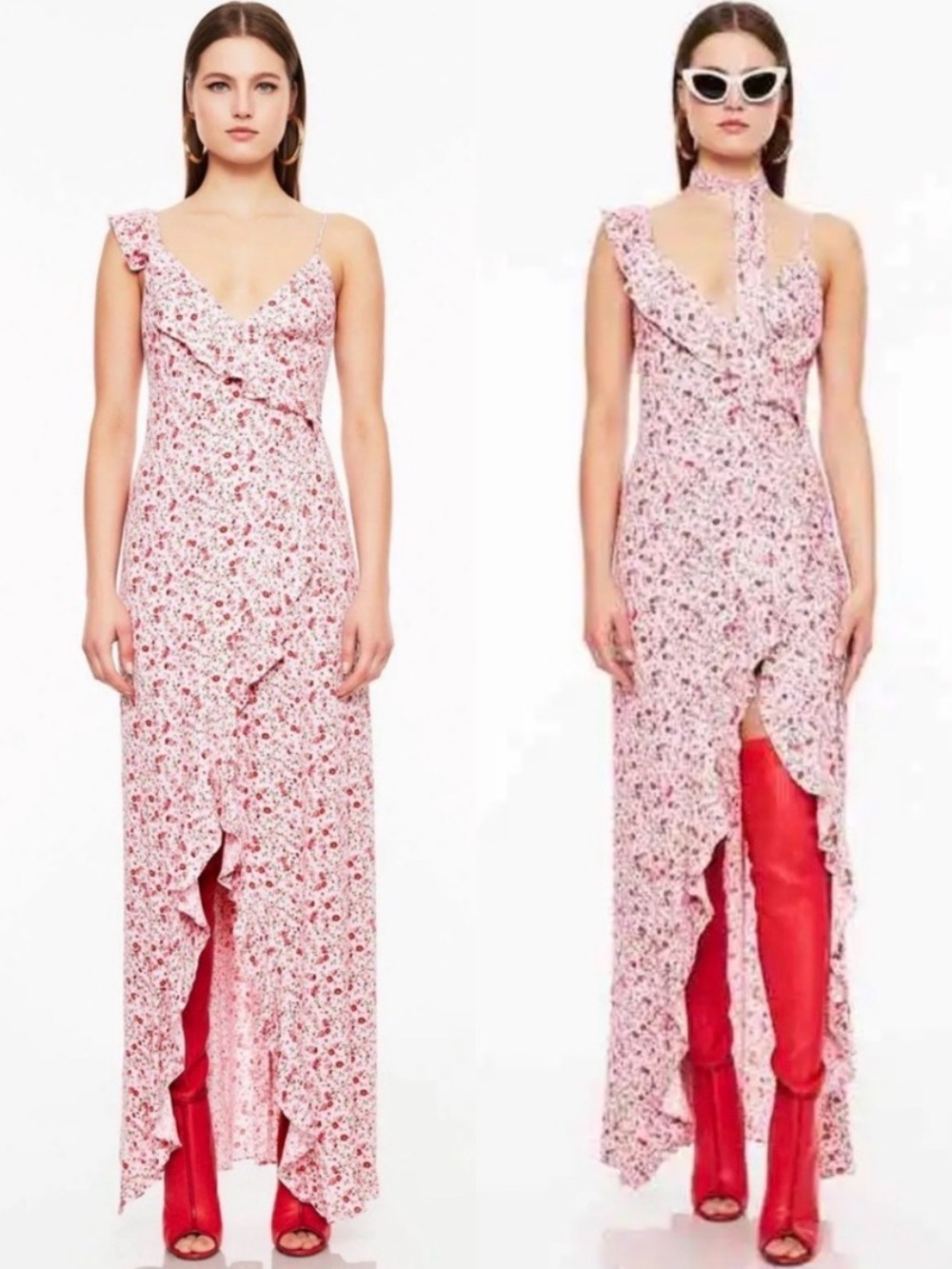 NWT AFRM Pink Dainty Floral Wrap Dress